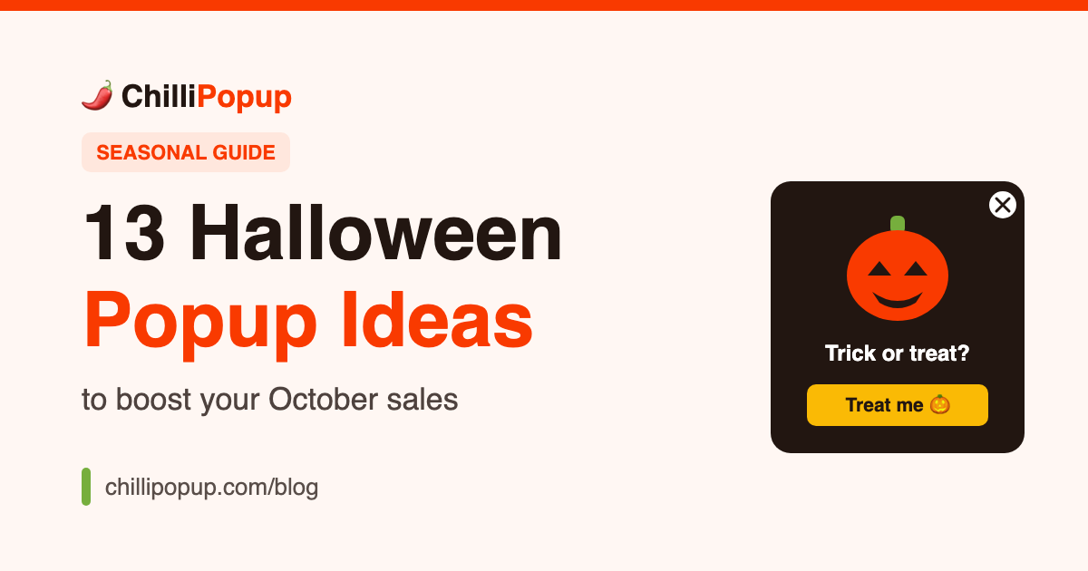 13 Halloween popup ideas to boost October sales — a dark trick-or-treat popup with a pumpkin and a gold Treat me button