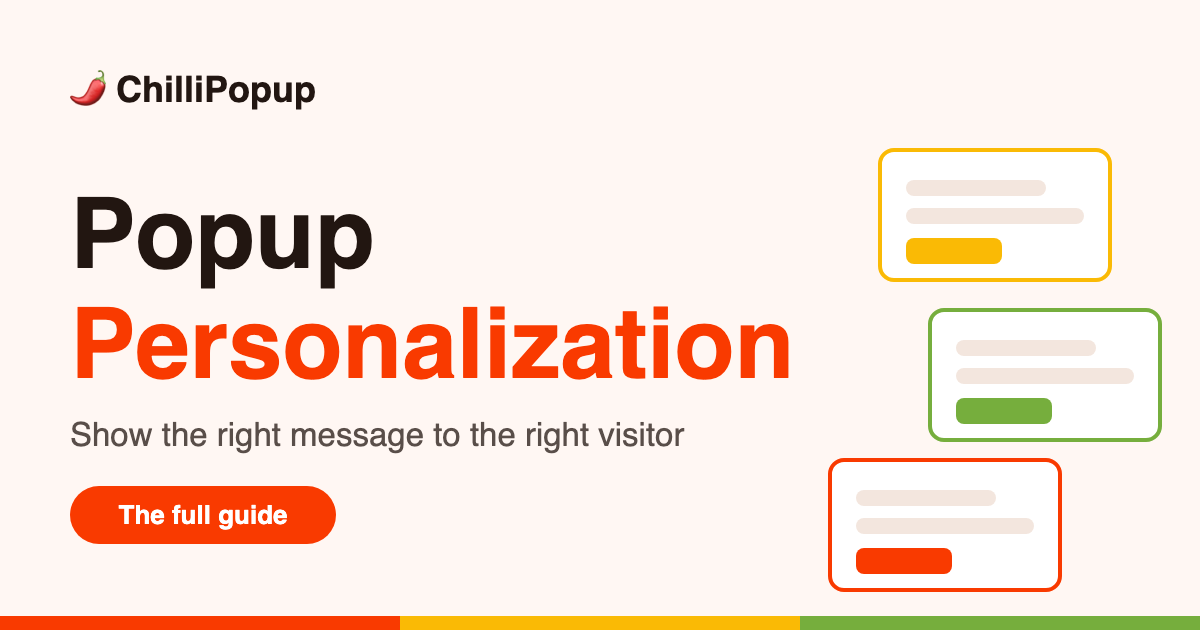 Popup personalization — showing the right popup message to the right visitor with rule-based targeting