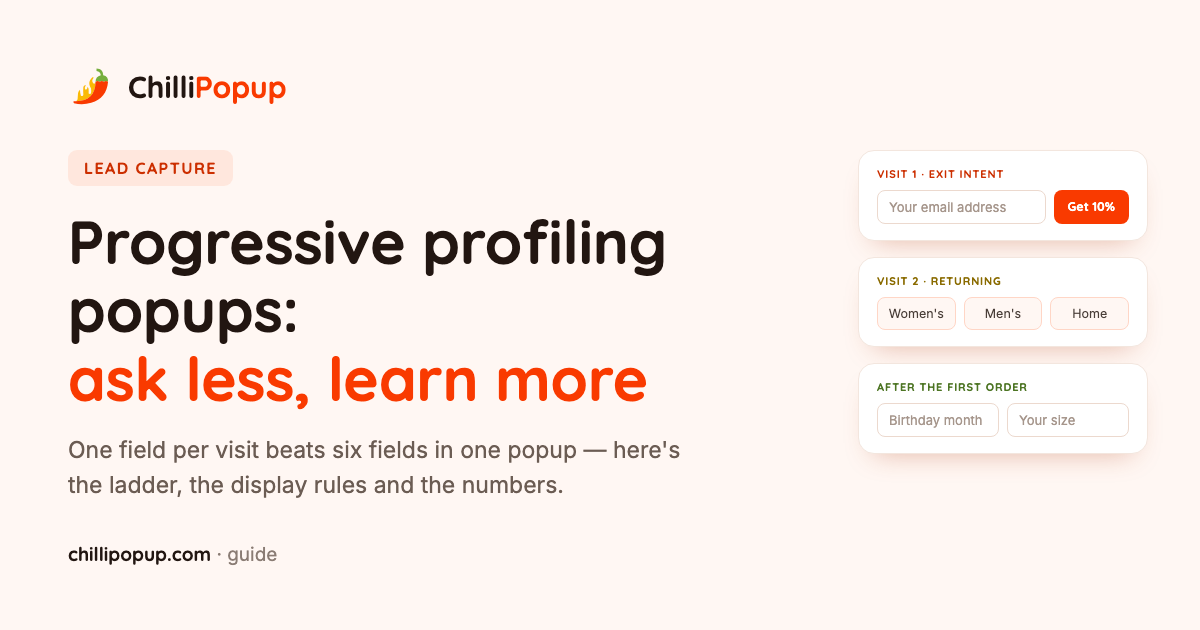 Progressive Profiling Popups: Ask Less, Learn More